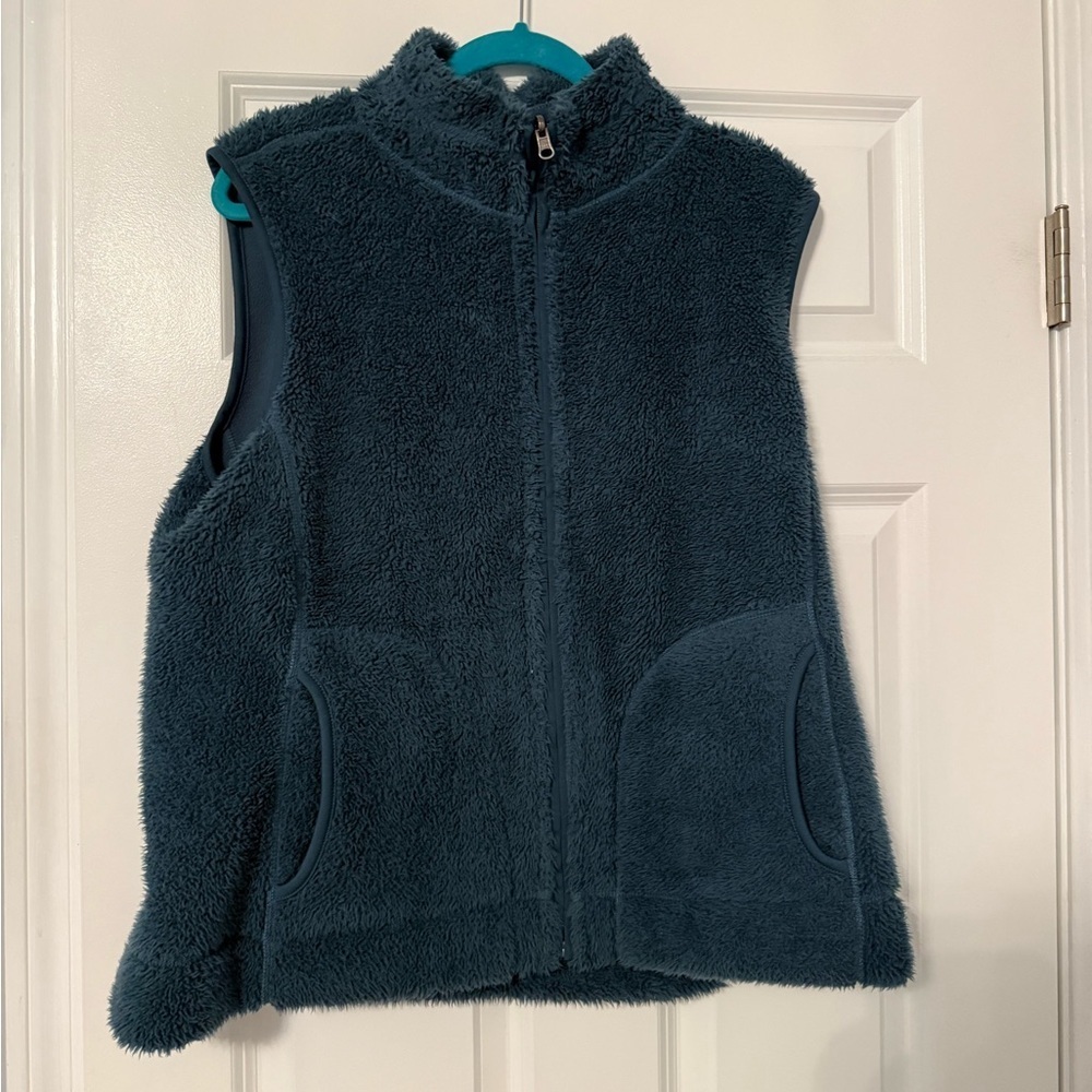 Eddie Bauer | Teal Blue Fuzzy Vest | Size OS